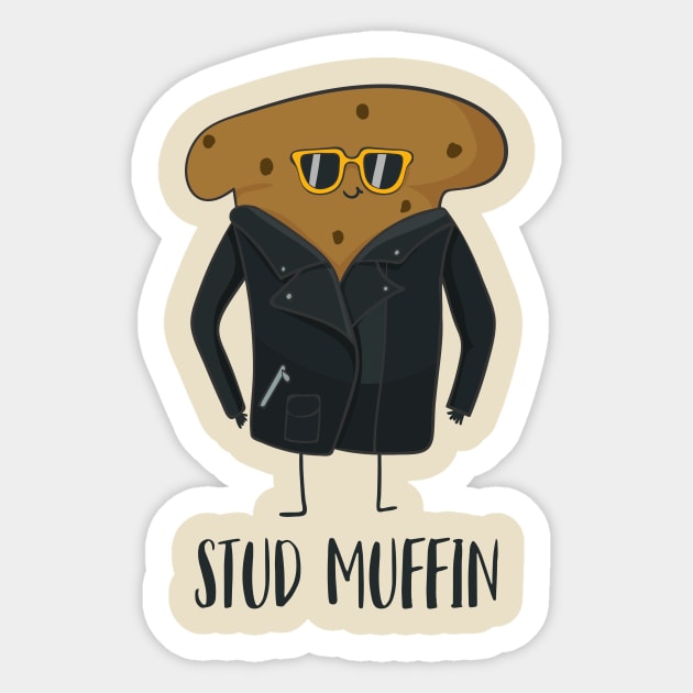 Stud Muffin Sticker by Dreamy Panda Designs